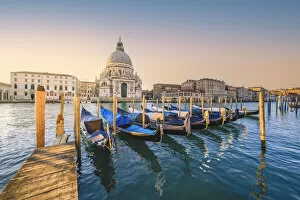 Images Dated 22nd April 2022: Morning view of Punta della Dogana and Salute Church. Venice, Veneto, Italy