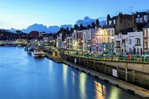 South England Prints: Morning view of the Weymouth harbor