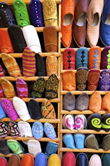 Shoe Prints: Moroccan Babouche Slippers, Medina, Fez, Morocco, North Africa