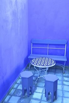 Images Dated 15th November 2013: Moroccan Table And Chairs, Chefchaouen, Morocco, North Africa