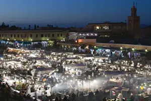 Morocco, Marrakech, Djemma el-Fna Square Food Stands