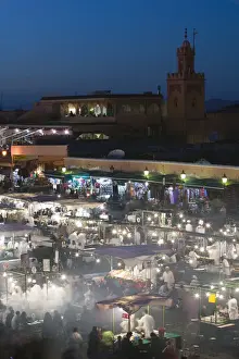 Morocco, Marrakech, Djemma el-Fna Square Food Stands