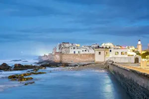 Morocco, Marrakesh-Safi (Marrakesh-Tensift-El Haouz) region, Essaouira. Medina (old town) at dusk