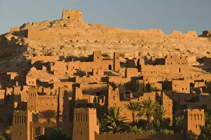 High Atlas Gallery: Morocco, South of the High Atlas, Ait Benhaddpu, Dawn Light on the Kasbah / Site of
