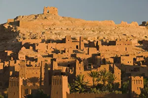 High Atlas Gallery: Morocco, South of the High Atlas, Ait Benhaddpu, Dawn Light on the Kasbah / Site of