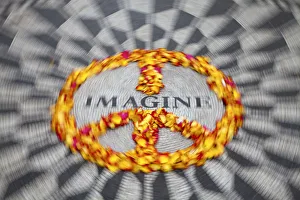 Mosaic commemorting John Lennon, Strawberry Fields, Central Park, Manhattan, New York