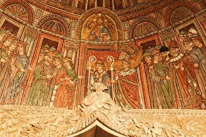Italien Prints: Mosaic of the Porta Sant Alipio - Transfer of the Relics of St. Mark into the Basilica