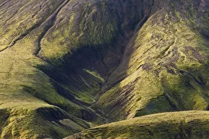 Images Dated 24th February 2010: Moss covered mountains, Landmannalaugar, Southern Highlands, Iceland
