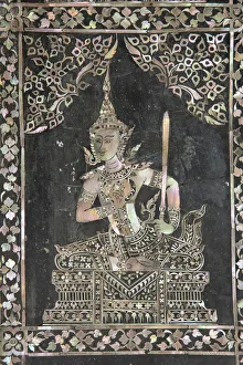 Images Dated 12th February 2014: Mother of Pearl Inlay on the foot of the reclining Buddha, Wat Pho (Temple of the