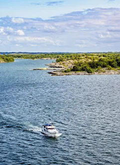 Aland Islands Gallery: Motorboat by the Aland Islands, Finland