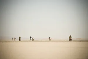 Motorcycle Prints: Motorcycle Endurance Race, Lake Iriki, Sahara Desert, Morocco, Africa