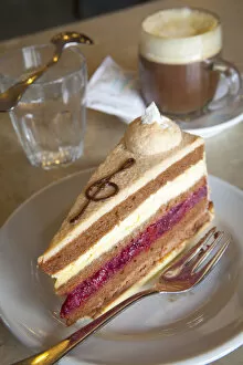 Motzart Cake in Cafe, Salzburg, Salzkammergut, Austria