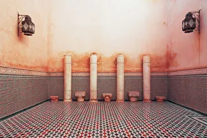 Moulay Ismail Mausoleum, Meknes, Morocco. Interiors
