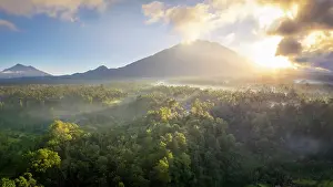Volcano Prints: Mount Agung volcano (highest mountain in Bali) Bali, Indonesia
