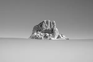 Nuvolau Prints: Mount Averau appears during the ascent to Alpe Fedare in Dolomiti on a cold winter