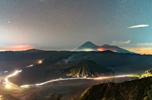 Volcanic Landscape Prints: Mount Bromo at night, Bromo Tengger Semeru National Park, East Java, Indonesia