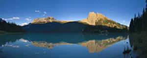 Images Dated 11th February 2008: Mount Burgess and Emerald Lake at sunset, Yoho National Park, British Columbia, Canada