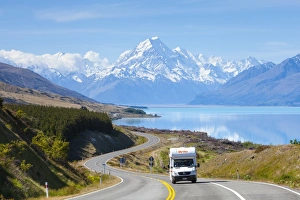 Mount Cook (Aoraki), Lake Pukaki, Mackenzie Country, Canterbury, South Island, New