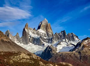 Images Dated 3rd April 2018: Mount Fitz Roy, Los Glaciares National Park, Santa Cruz Province, Patagonia, Argentina