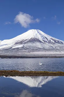 Mount Fuji and Lake Yamanaka, Yamanashi Prefecture, Japan