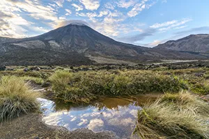 Geothermal Prints: Mount Ngauruhoe. Tongariro Alpine Crossing, Tongariro NP, North Island, New Zealand