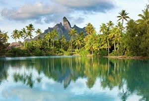 Society Islands Prints: Mount Otemanu, Bora Bora, Society Islands, Pacific Ocean, French Polynesia
