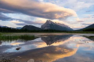 Mount Prints: Mount Rundle reflected at Vermilion Lakes