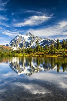 Washington Prints: Mount Shuksan Reflecting in Picture Lake, Mt. Baker-Snoqualmie National Forest, Washington