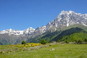 Mount Ushba from Mazeri, Samegrelo-Zemo Svaneti region, Georgia
