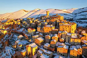 Tourist Destination Prints: Mountai village of Santo Stefano di Sessanio