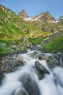 Bern Prints: Mountain brook near Susten Pass - Switzerland, Bern, Uri, Sustenpass