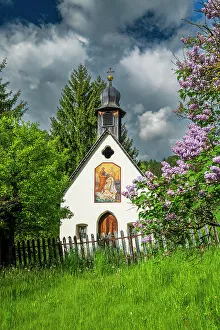 Funes Prints: Mountain chapel, Pardell, Villnoss-Val di Funes, Alto Adige-South Tyrol, Italy