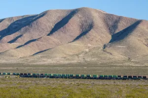 Railroad Prints: Mountain and Creosote desert, I 10 between Van Horn and El Paso