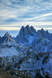Auronzo Prints: The mountain hut Rifugio Auronzo with the Cadini di Misurina mountains beyond