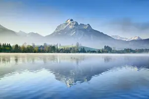 Swabia Prints: Mountain impression Branderschrofen and Hopfensee - Germany, Bavaria, Swabia, Ostallgau