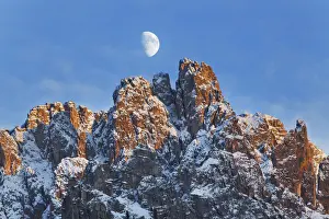 Moon Prints: Mountain impression Cadini di Misurina and moon - Italy, Veneto, Belluno
