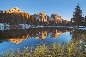 Mountain impression at Lago Antorno with Cadini di Misurina - Italy, Veneto, Belluno Mountain impression at Lago Antorno with Cadini di Misurina - Italy, Veneto, Belluno