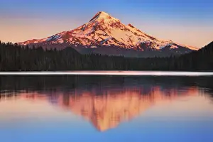 Mount Hood Prints: Mountain impression mirroring of Mount Hood at Lost Lake - USA, Oregon, Hood River