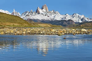 Images Dated 1st March 2021: Mountain impression reflection Fitzroy Mountains - Argentina, Santa Cruz, Los Glaciares
