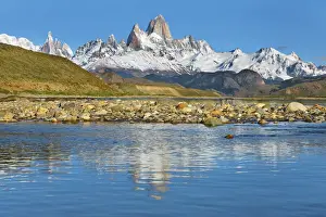 Patagonia Prints: Mountain impression reflection Fitzroy Mountains - Argentina, Santa Cruz, Los Glaciares