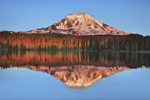 Cascade Range Prints: Mountain impression reflection of Mount Adams in Takhlakh Lake - USA, Washington