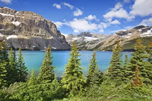 Rocky Mountains Prints: Mountain landscape with Crowfoot Mountain at Bow Lake - Canada, Alberta