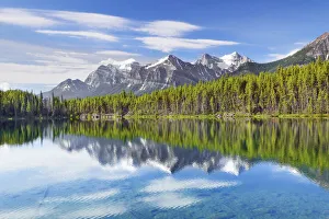 Mountain landscape at Herbert Lake - Canada, Alberta, Banff National Park