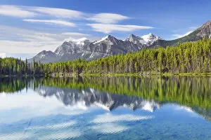 Mountain landscape at Herbert Lake - Canada, Alberta, Banff National Park