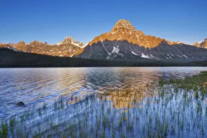 Mountain landscape at Waterfowl Lake with Mount Chephren - Canada, Alberta