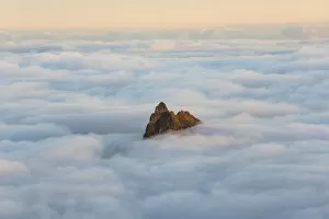 Images Dated 27th November 2013: Mountain peak above the clouds, Santo Antao, Cape Verde