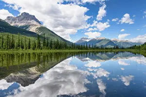 Banff Prints: Mountain reflection in lake, Canadian Rockies, Alberta, Canada