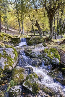 Mountain stream in Autumn. Manteigas, Serra da da Estrela Nature Park. Portugal