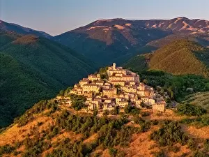 Mountain Village Prints: Mountain Village of Labro, Lazio, Italy, Europe