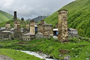 The mountain village of Ushguli. A UNESCO World Heritage Site. Upper Svanetia, Georgia